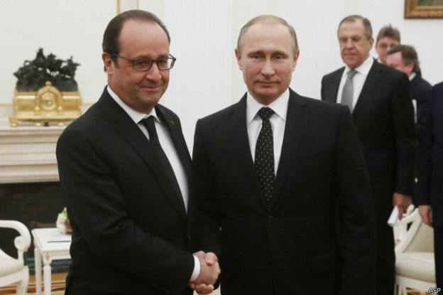 Франсуа Олланд и Владимир Путин