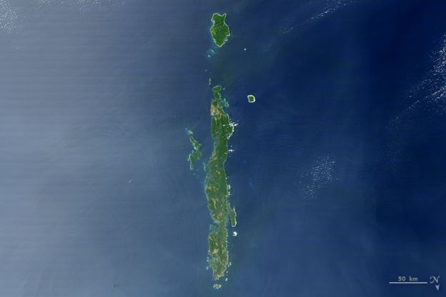 Islas Andamán, en el Golfo de Bengala. Foto: NASA