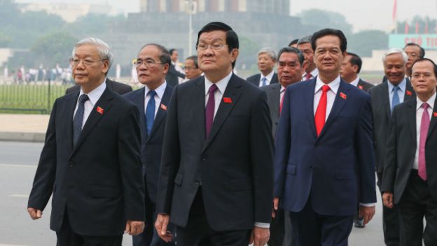 Giới lãnh đạo Việt Nam: ông Nguyễn Phú Trọng, Trương Tấn Sang, Nguyễn Sinh Hùng và Nguyễn Tấn Dũng