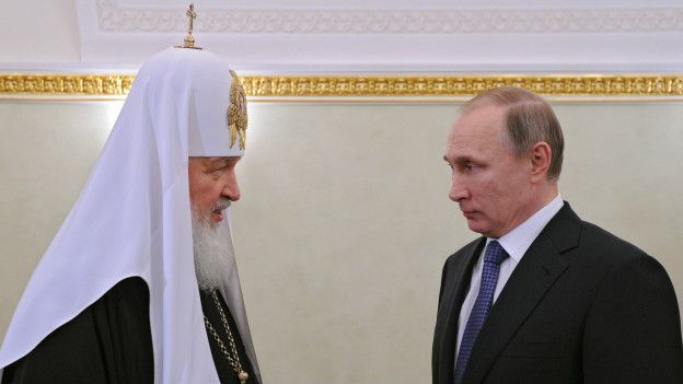 El patriarca Kirill y el presidente de Rusia, Vladimir Putin