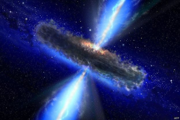 Ilustración de colisión de agujeros negros