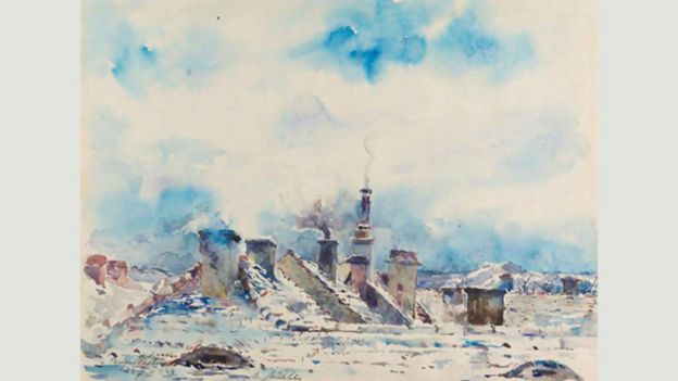 rooftops in the winter