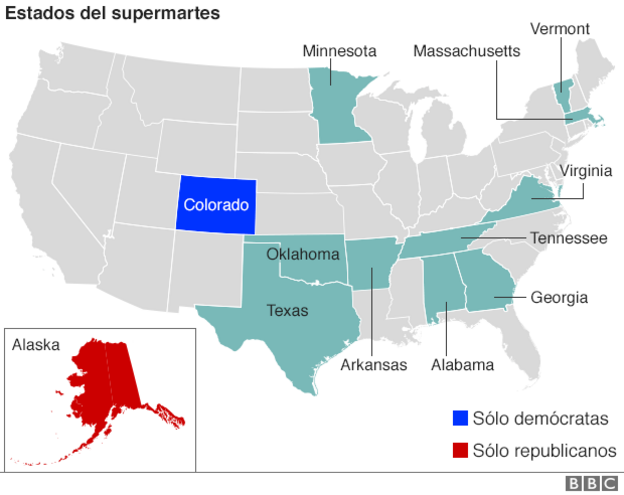 Mapa de estados Supermartes