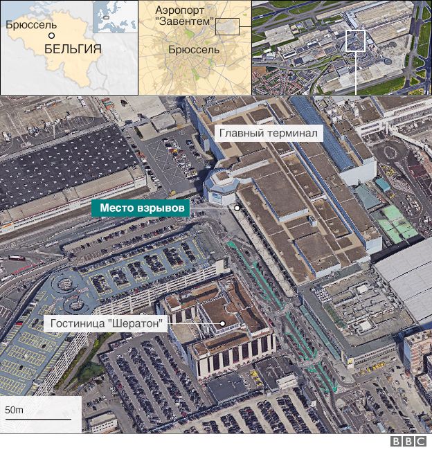 Брюссель: карта взрывов