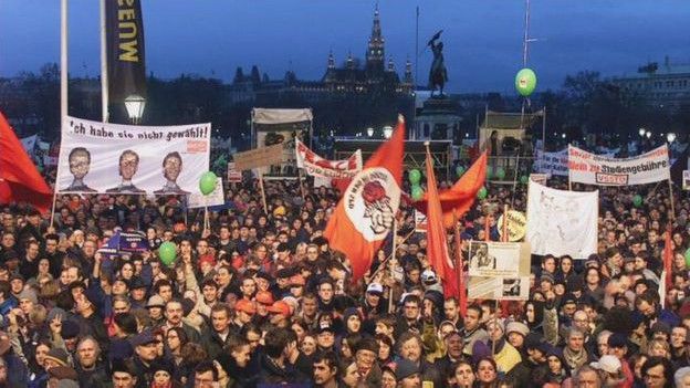 Акция протеста в Австрии в 2000 году
