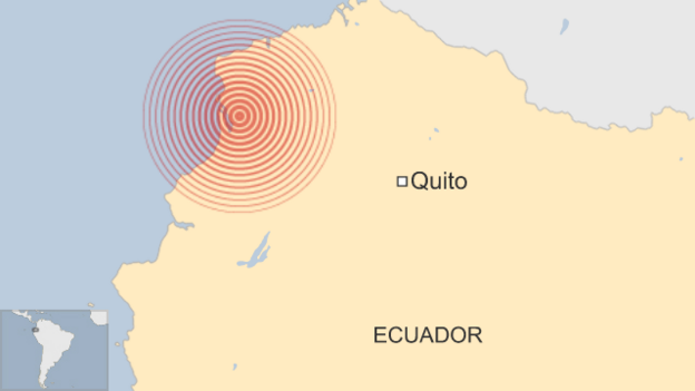 Mapa del segundo sismo en Ecuador el 18 de mayo del 2016