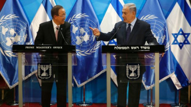 Ban Ki-moon dan Benjamin Netanyahu