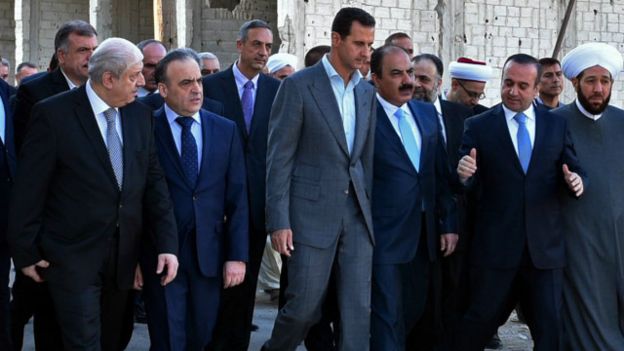 الرئيس السوري أدى صلاة العيد في داريا