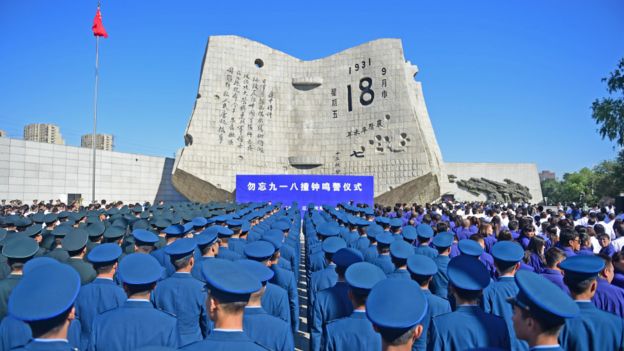 9月18日，勿忘「九一八」撞鐘鳴警儀式在遼寧省瀋陽市「九一八」歷史博物館舉行。