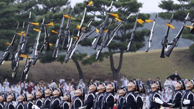  وجهت رئيسة كوريا الجنوبية نداءها في يوم الجيش 