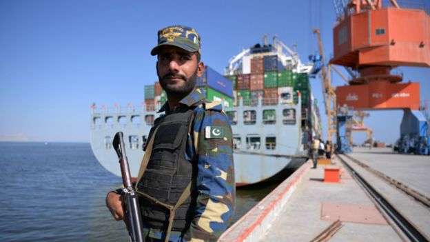 巴基斯坦海軍駐守在瓜達爾港