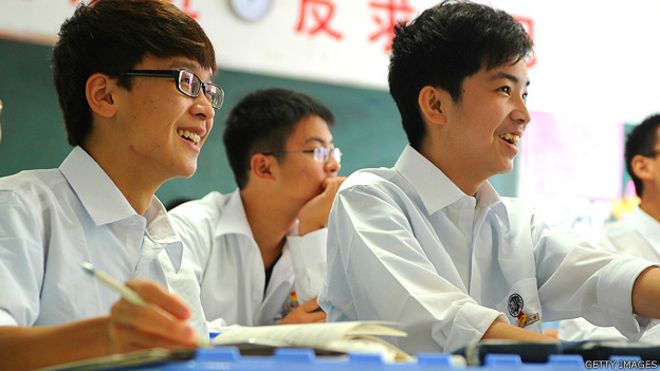 Estudiantes de secundaria en China