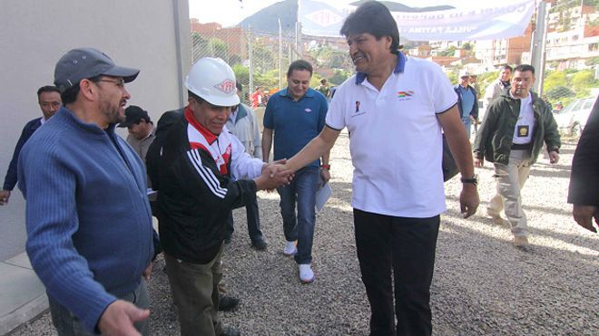 Evo Morales en un acto público