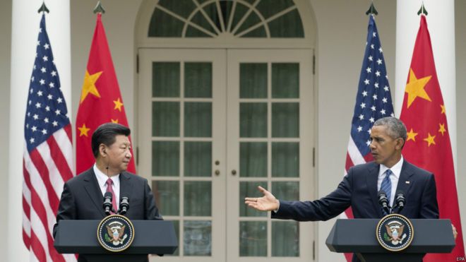 中国国家主席习近平和美国总统奥巴马