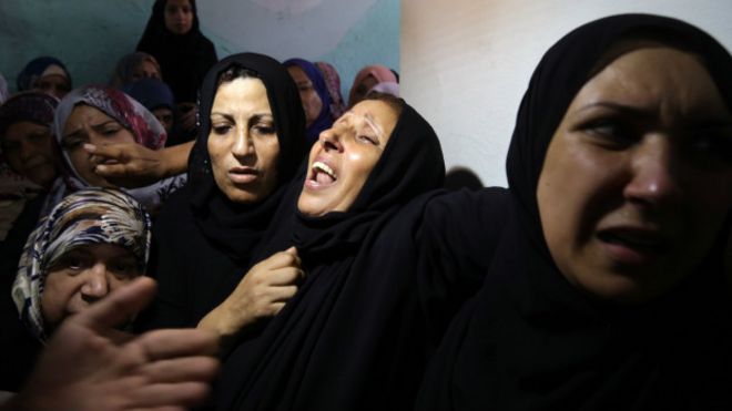 funeral por los palestinos asesinados durante los últimos ataques