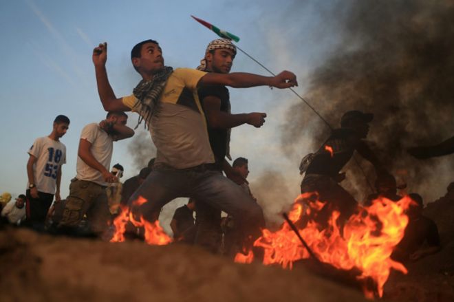 Enfrentamientos entre palestinos y fuerzas de seguridad israelíes