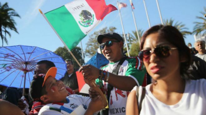 Protesta de mexicanos en Los Angeles, California
