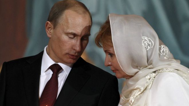 Vladimir Putin y su exesposa Lyudmila