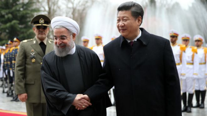 習近平受到伊朗總統魯哈尼的歡迎