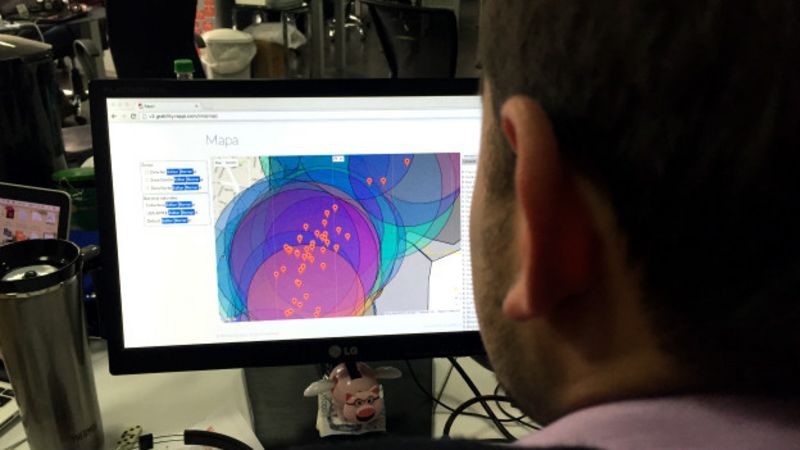 Pantalla con información geográfica