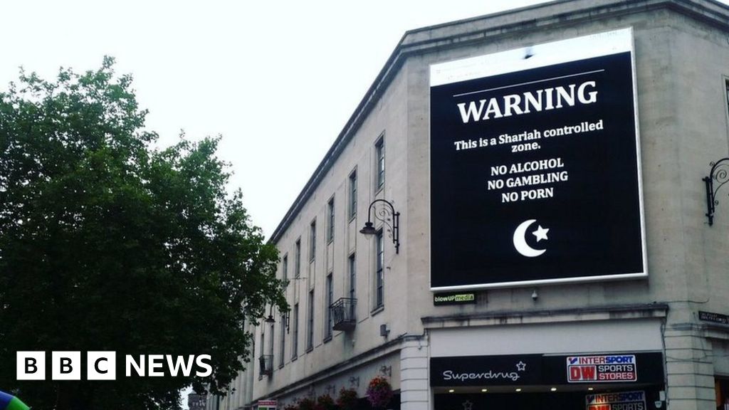 Cardiff billboard offensive images display after hack BBC News