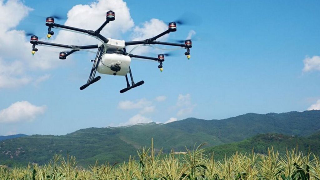 Drone giant DJI launches cropspraying drone BBC News