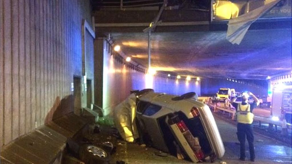 Hagley Road crash: Lucky escape as car goes off flyover