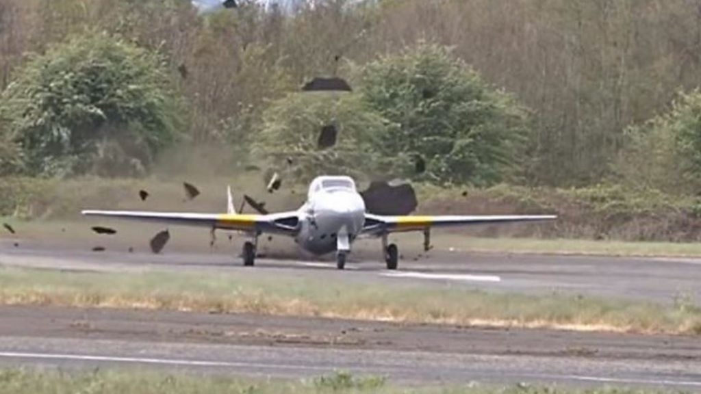 Runway in bits as plane takes off near Wolverhampton