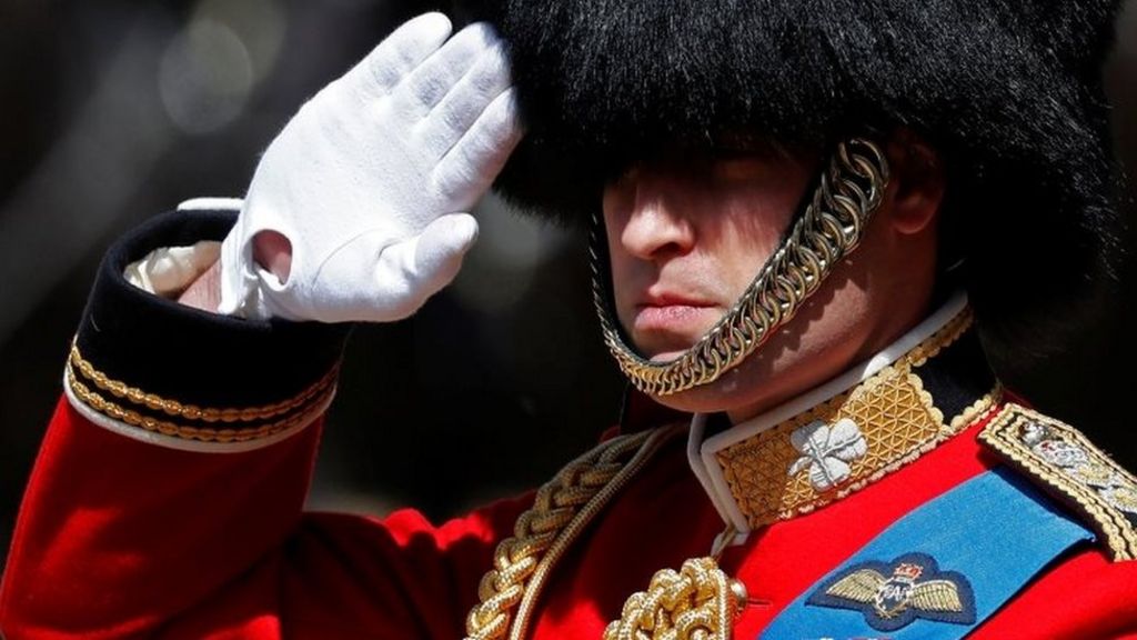 Prince William in Trooping the Colour rehearsal