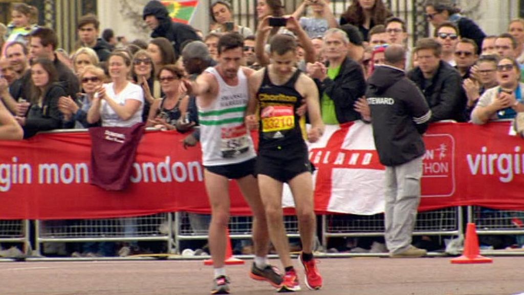 London Marathon runner from Swansea stops for 'guy in need'