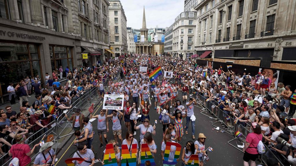 Thousands attend Pride parade in central London BBC News