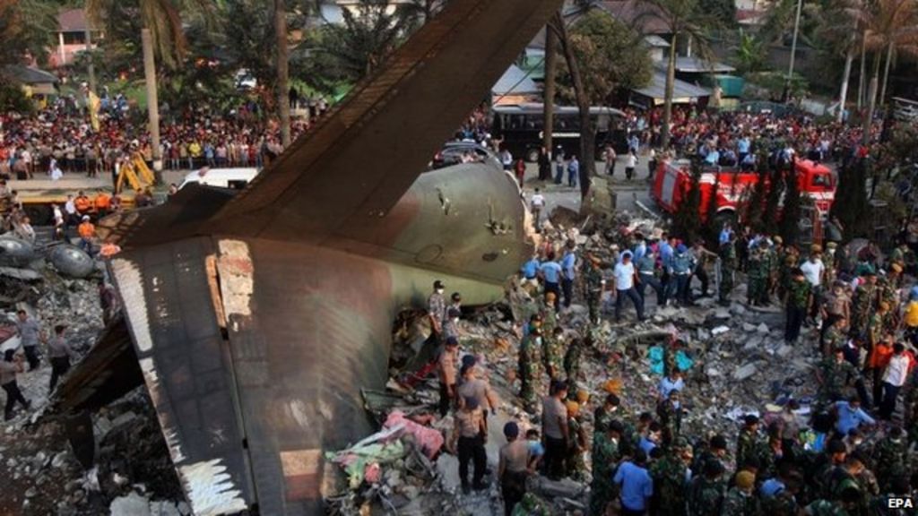 Indonesia transport plane crash: More than 100 feared dead BBC News Indonesia transport plane crash: More than 100 feared dead BBC News