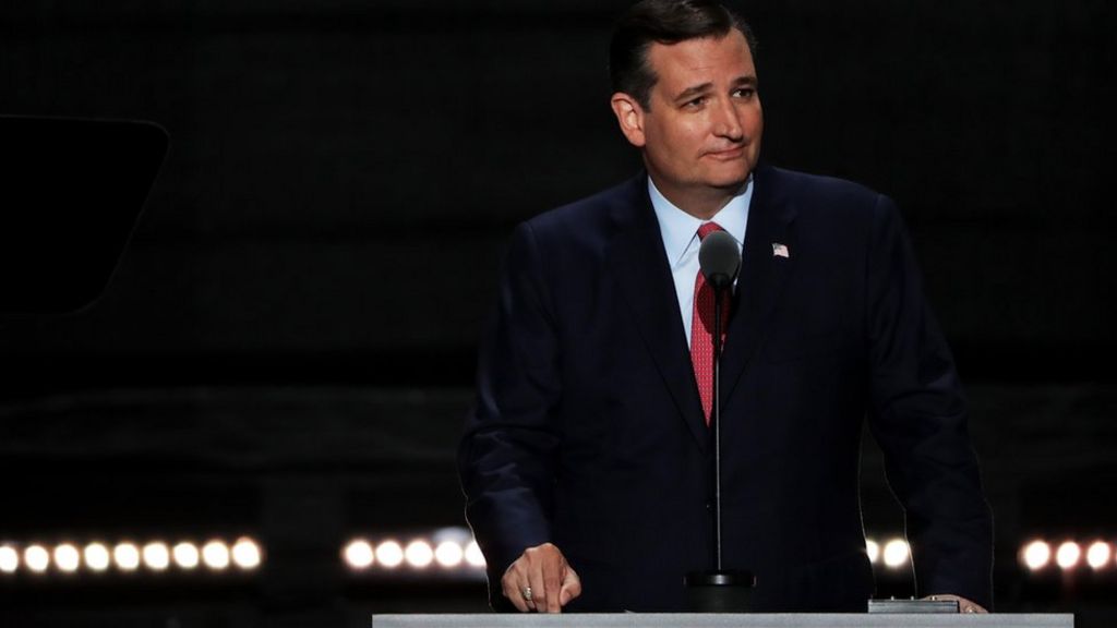US election: Ted Cruz booed for failing to back Donald Trump