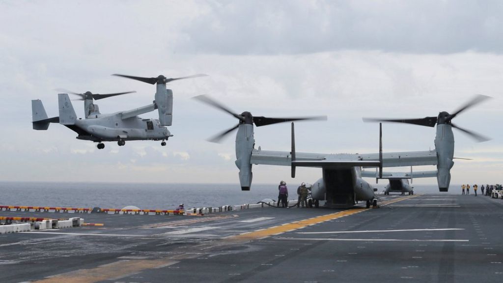 US Marines Osprey crashes off Australia's Queensland coast BBC News