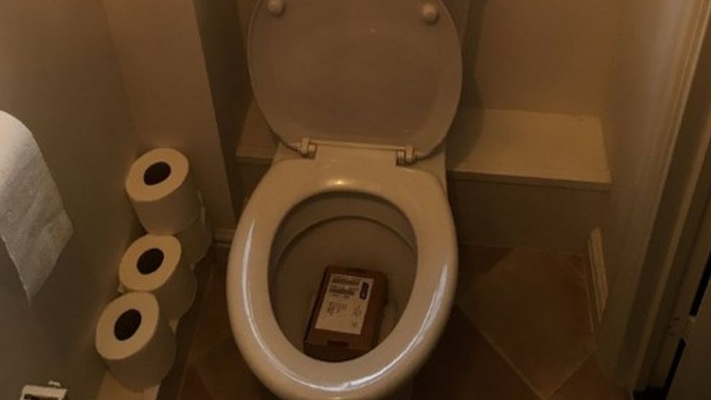 Parcel posted through window before landing in toilet