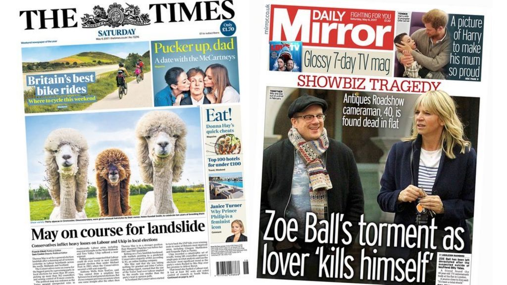 Newspaper headlines: Tory 'triumph' and Zoe Ball's 'torment'