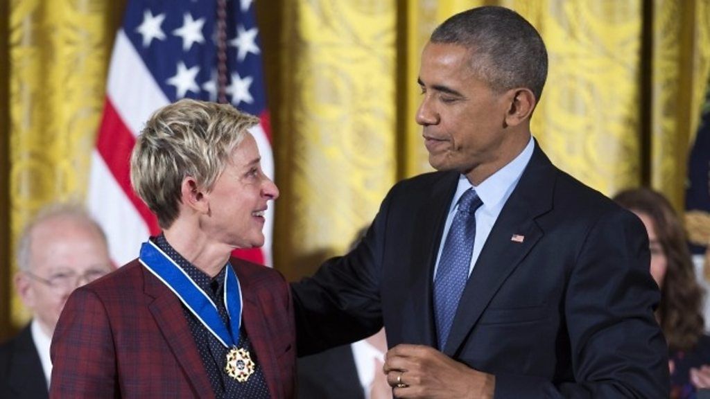 Barack Obama Chokes Up Giving Ellen Degeneres Medal Of Freedom 