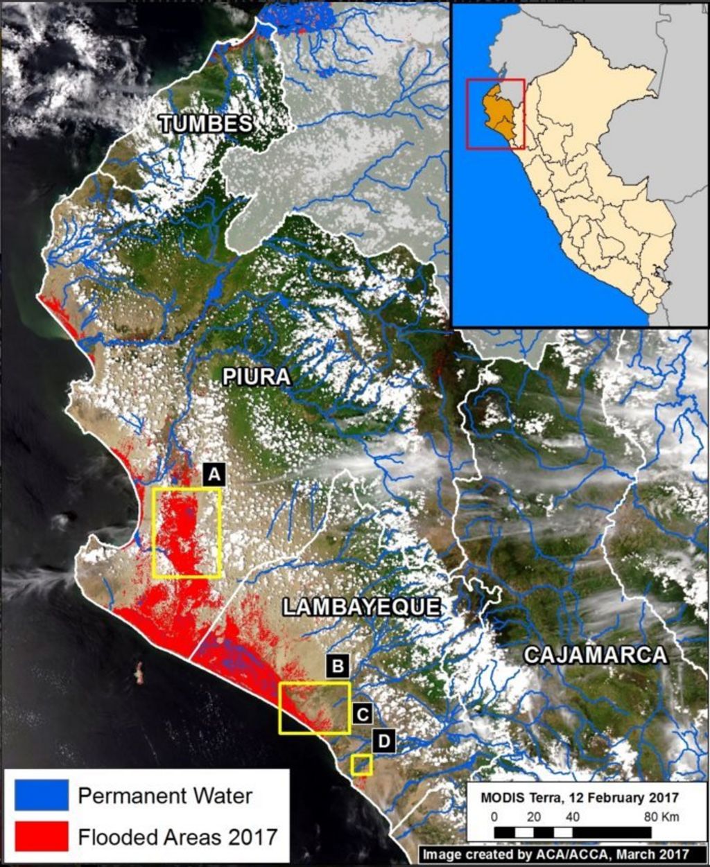 Satellite images of Peru floods show devastation BBC News