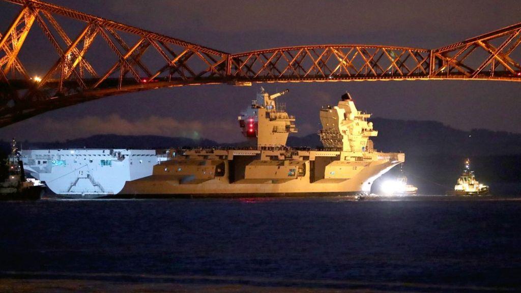 HMS Queen Elizabeth sets sail from Rosyth for sea trials