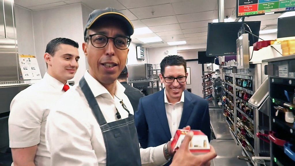 Kamal Ahmed tries burger making
