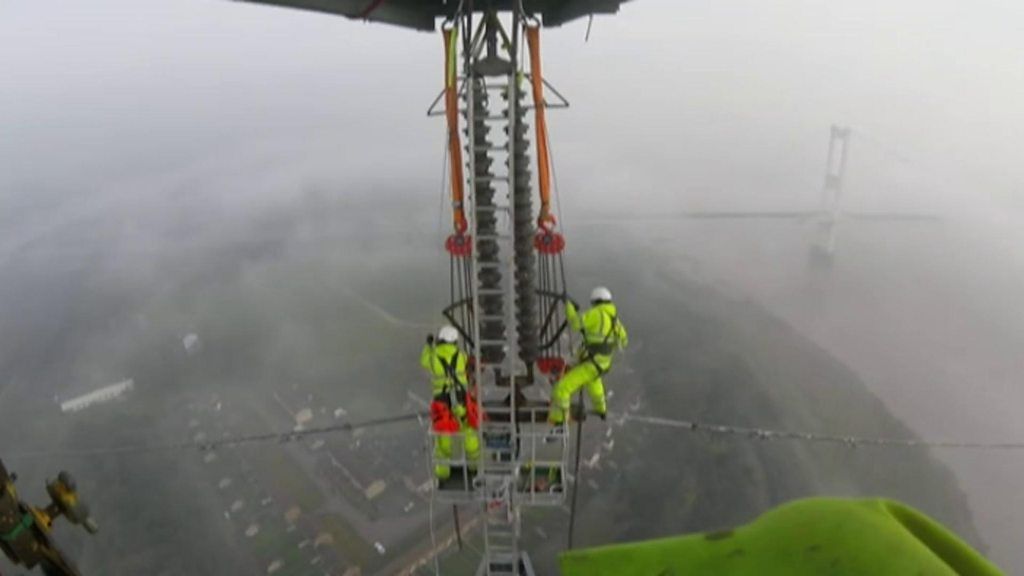 National Grid staff's 500ft climb to keep power working