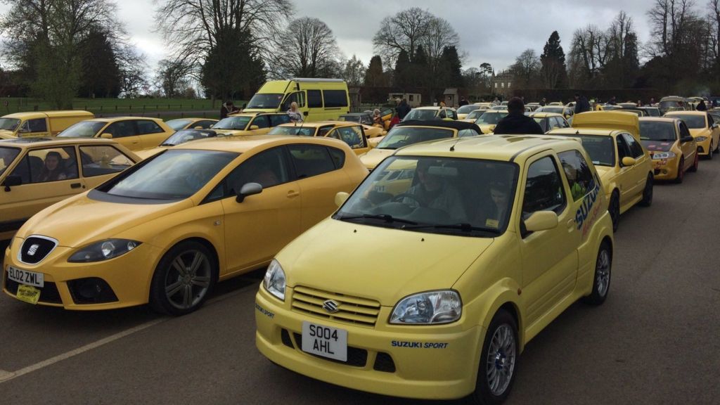 Yellow car owners join rally in support of 'ugly' car