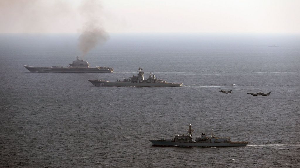 UK warship escorts Russian carrier in English Channel - BBC News