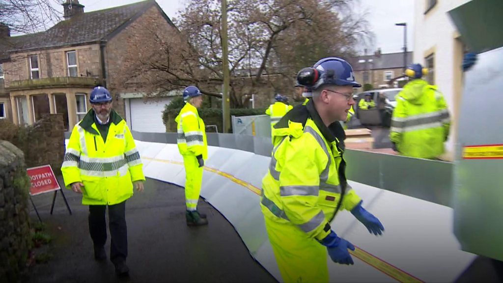 Temporary flood barriers tested in Ribchester