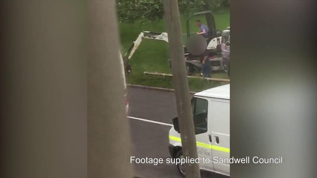 West Bromwich field's fence smashed by digger to allow trucks on site