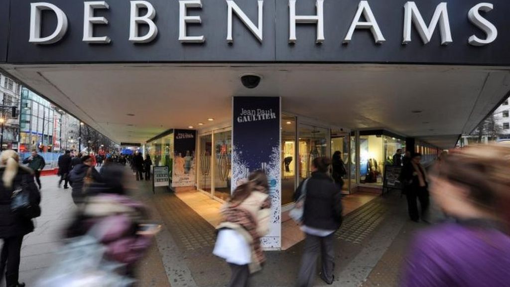 Debenhams shares slip as sales dip