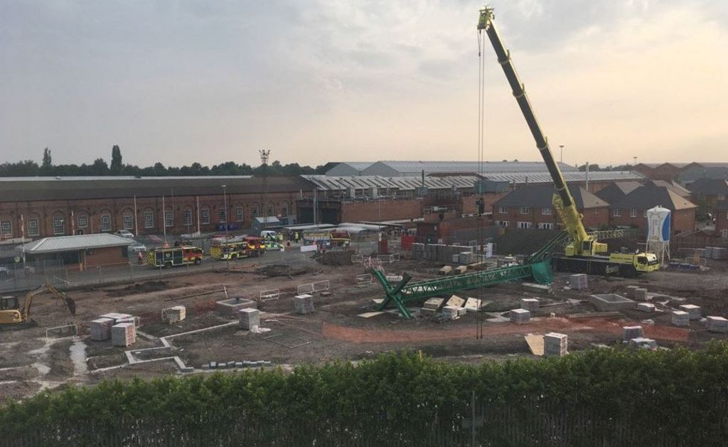 Two men die after crane collapses in Crewe