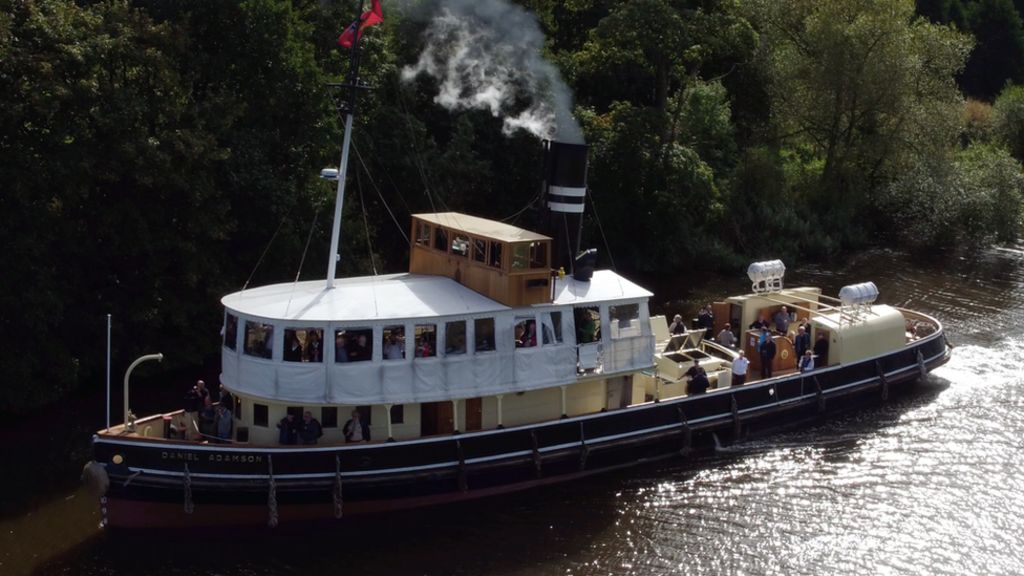 Steam tug boat sails along Manchester Ship Canal after 3.8m revamp