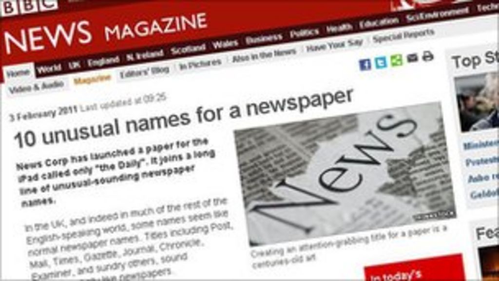 50 of the strangest newspaper names - BBC News