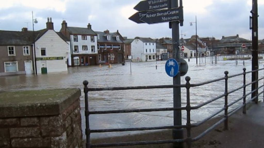 River Nith bursts its banks in Dumfries BBC News